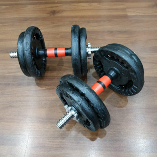 Bộ tạ tay gang đúc 12kg và 2 đòn tay 38cm ( gồm 4 bánh tạ 2kg & 4 bánh tạ 1kg)