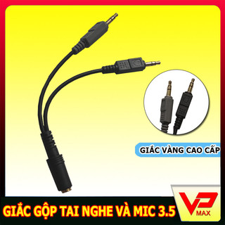 Combo 5 Giắc jack gộp tai nghe và mic ra jack cổng 3.5mm âm, chuyển đổi 2 cổng máy tính thành 1 cổng tai nghe điện thoại