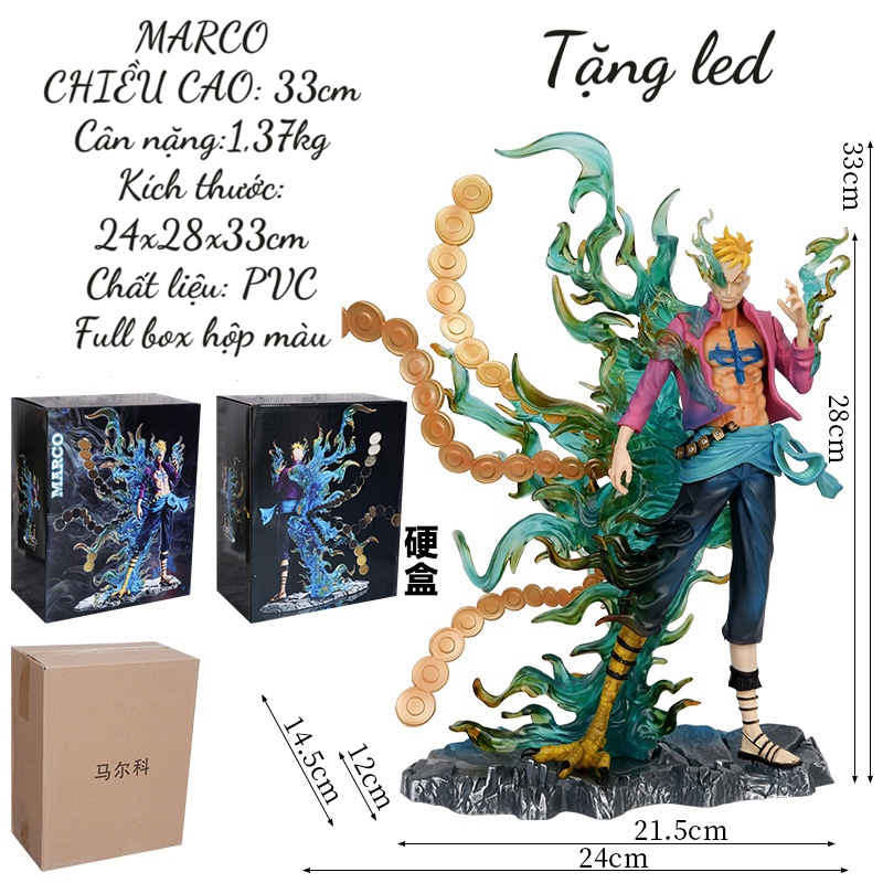 MÔ HÌNH NHÂN VẬT MARCO DẠNG LAI. HIỆU ỨNG LỬA, ANIME ONE PIECE, SƯU TẬP TRANG TRÍ DECOR, MÔ HÌNH NHÂN VẬT, FIGURE