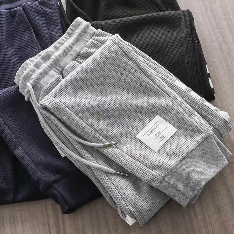 Quần Jogger thể thao nam vải cotton tổ ong Hàn cao cấp Xuongmay1996 Thom 4 gạch