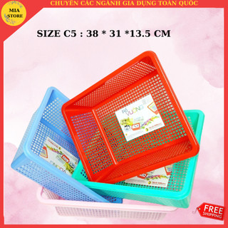 Rổ nhựa vuông Tân Lập Thành đựng đồ/ lưu trữ C5 (38*31*13CM)