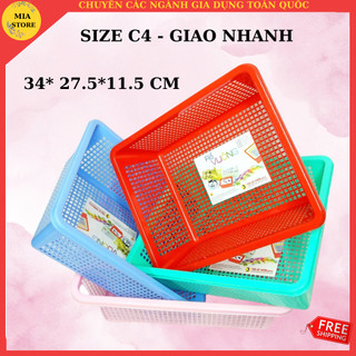 Rổ nhựa vuông/ rổ chữ nhật nhiều size Tân Lập Thành đựng đồ đa năng/ sắp xếp nhà cửa/ trưng bày ( SIZE C4)