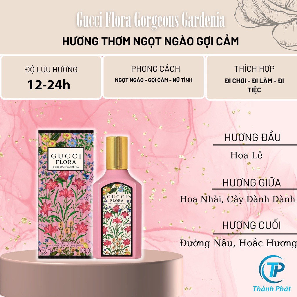 Nước Hoa Nữ Gucci Flora Gorgeous Gardenia EDP 10/100ml - Hương Thơm Ngọt Ngào, Gợi cảm và Nữ Tính - Zuy PERFUME