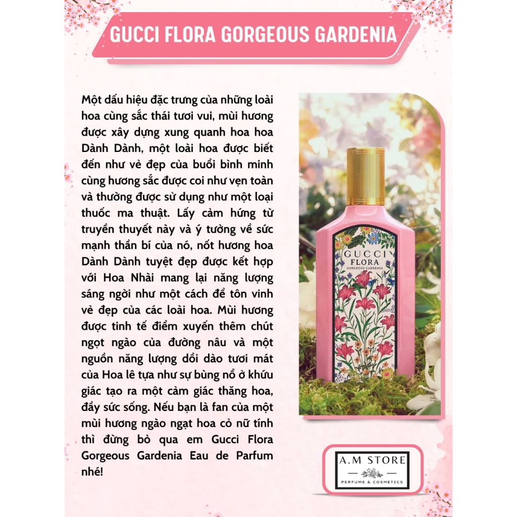 Nước Hoa Nữ Gucci Flora Gorgeous Gardenia EDP 10/100ml - Hương Thơm Ngọt Ngào, Gợi cảm và Nữ Tính - Zuy PERFUME
