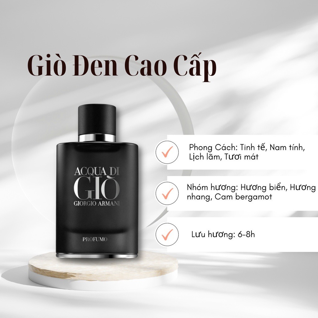 Nước Hoa Nam Giorgio Armani Acqua Di Gio Giò Đen Profumo Dung Tích 100ml - Hương Thơm Nam tính, Lịch lãm, Tươi mát - Zuy