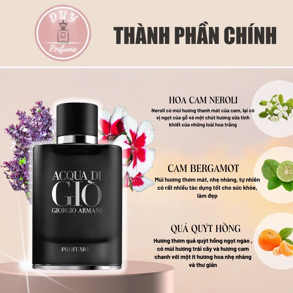 Nước Hoa Nam Giorgio Armani Acqua Di Gio Giò Đen Profumo Dung Tích 100ml - Hương Thơm Nam tính, Lịch lãm, Tươi mát - Zuy