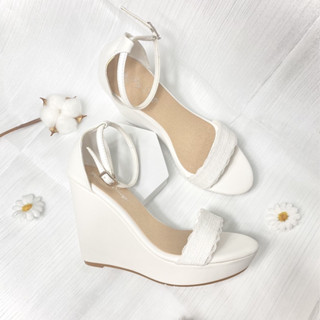 Giày cưới cô dâu đế xuồng ren nhỏ cao cấp