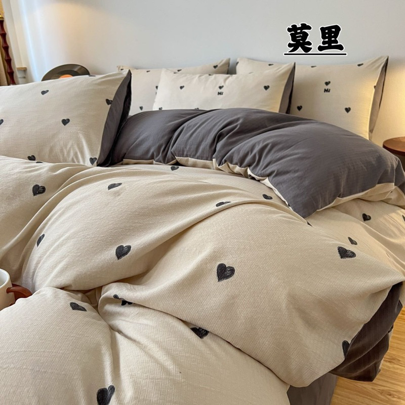 Bộ chăn ga gối cotton đũi 4 món vintage Cao cấp - hoạ tiết hoa nhí