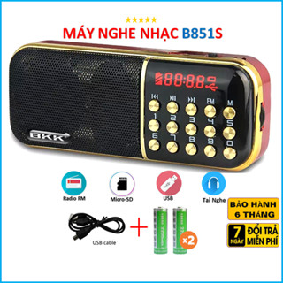  Máy Nghe Nhạc Mp3 BKK B851 - Loa Nghe Nhạc Mini Đa Năng Đài Nghe Pháp Kinh Phật Đài FM- 2 Pin 2 Khe Thẻ Nhớ - 3W 
