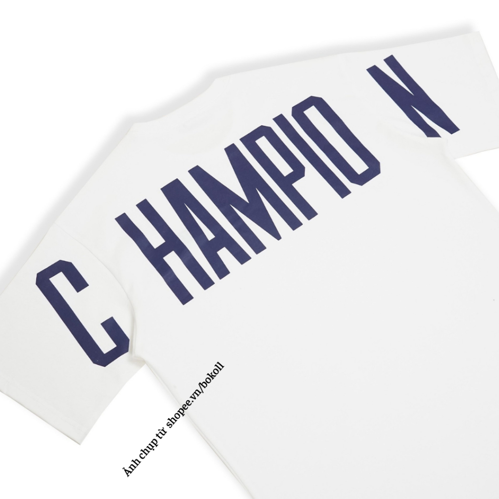 Áo thun champion big logo form rộng vải cotton organic  phong cách đường phố hàng quảng châu cao cấp