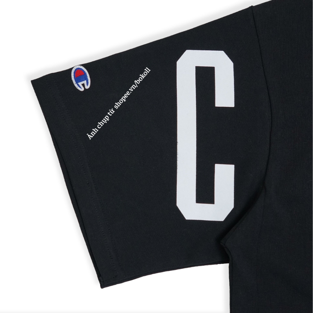 Áo thun champion big logo form rộng vải cotton organic  phong cách đường phố hàng quảng châu cao cấp