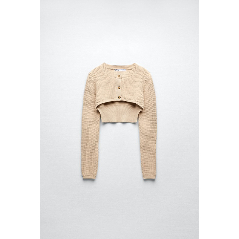 Áo len dệt kim croptop nữ ZARA AUTH vợt sale