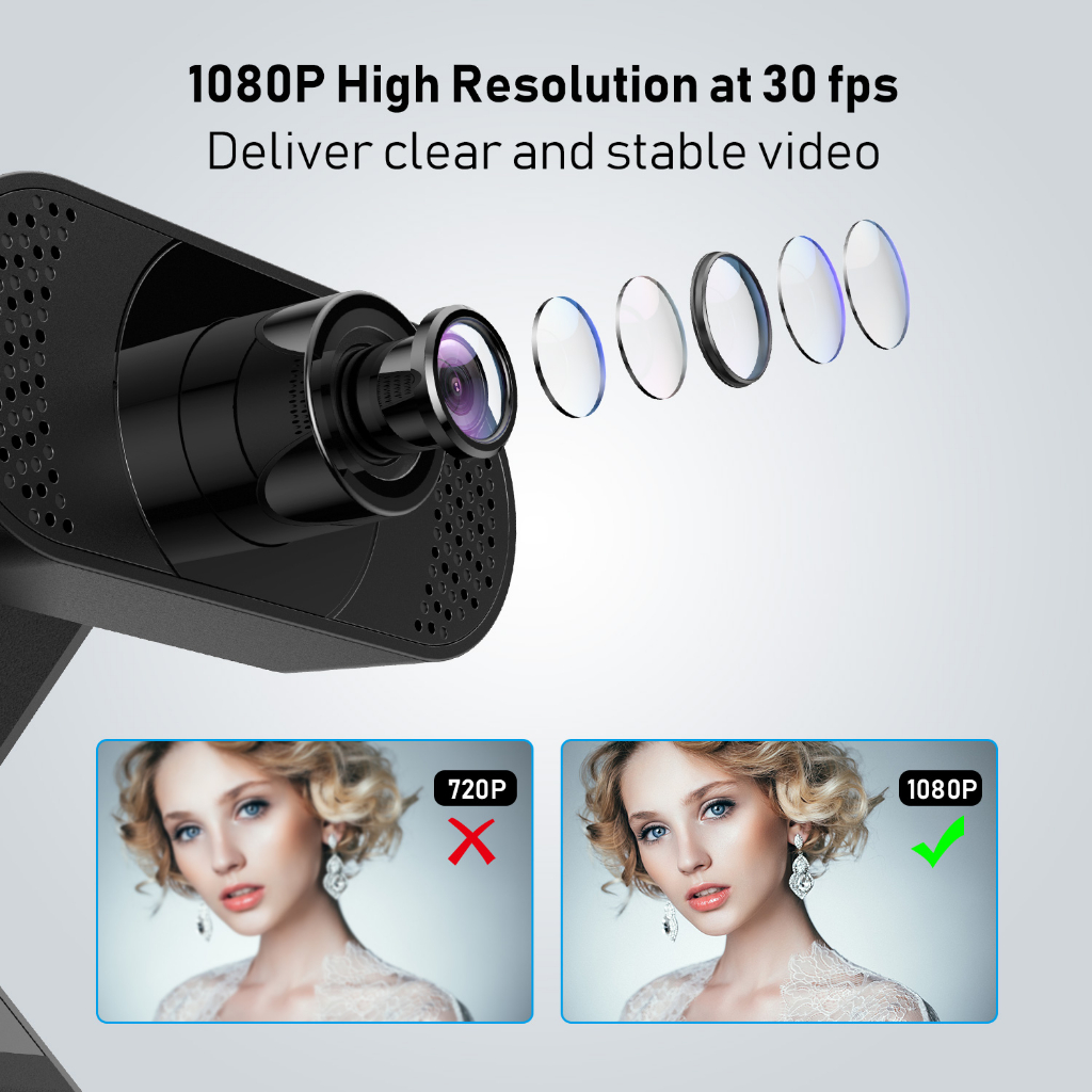 Webcam máy tính có mic - 1080P - webcam may tinh zoom - Gọi video, Học online, Họp online, chơi game - webcam USB | BigBuy360 - bigbuy360.vn