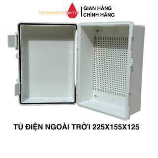 Tủ điện ngoài trời chống nước chất liệu nhựa ABS kích thước 225x155x125 dùng lắp bơm mini 12v - MHL