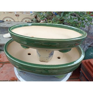 cặp chậu ovan men xanh cao cấp BT576