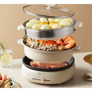 Nồi lẩu điện đa năng bear 4l c40w2 hấp, chiên, xào, nướng