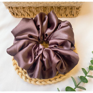 [Phi bóng size L] Dây buộc tóc Scrunchies handmade vải phi bóng lụa màu pastel Cột tóc vải scrunchie