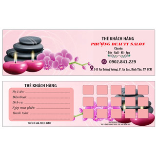 Thẻ liệu trình như mẫu. dành cho cơ sở làm đẹp, spa. combo 100 thẻ
