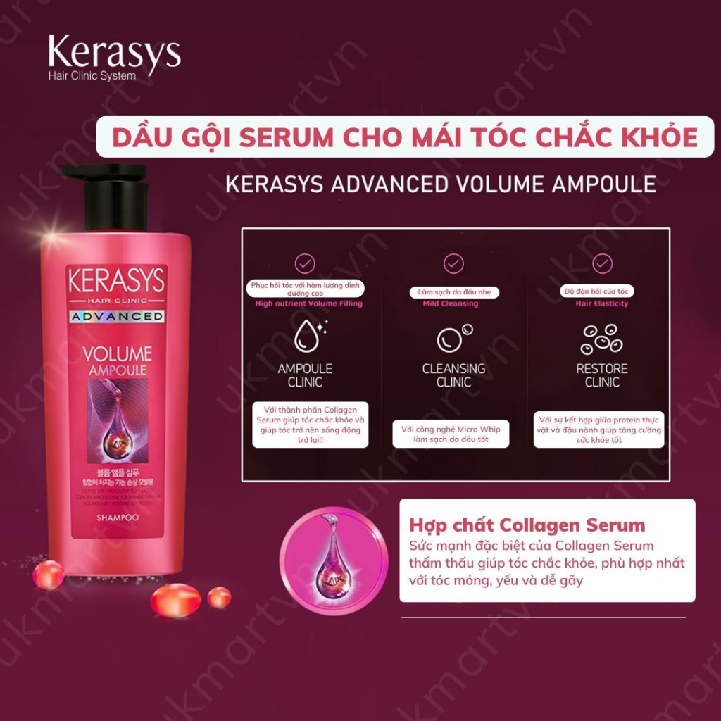 Bộ Dầu Gội Và Dầu Xả Kerasys Advanced Chăm Sóc Tóc Chắc Khỏe, Cải Thiện Tóc Cho Người Dùng