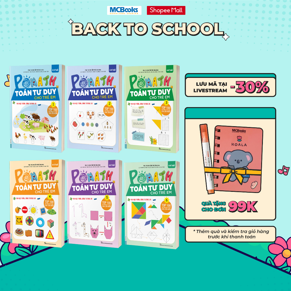 Sách - Combo Pomath Toán Tư Duy Cho Trẻ Em