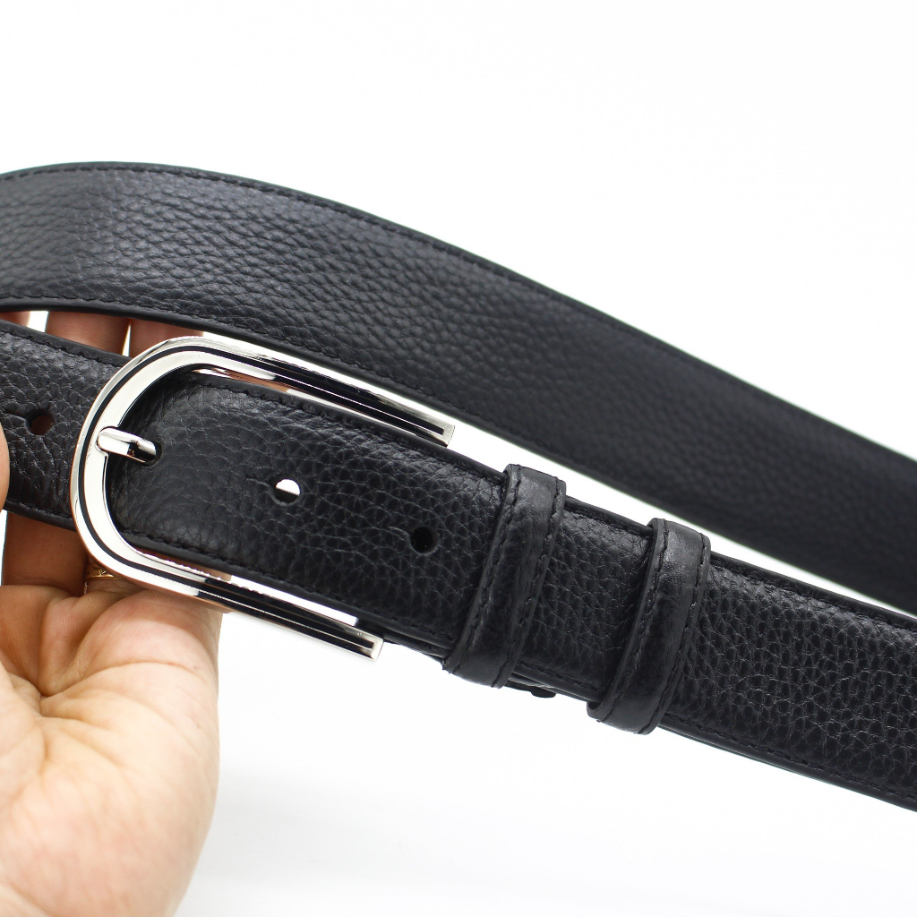 Thắt Lưng Da Bò Khóa Kim Cao Cấp D84KK Đen Mang Phong Cách Hàn Quốc Trẻ Trung Nam Tính