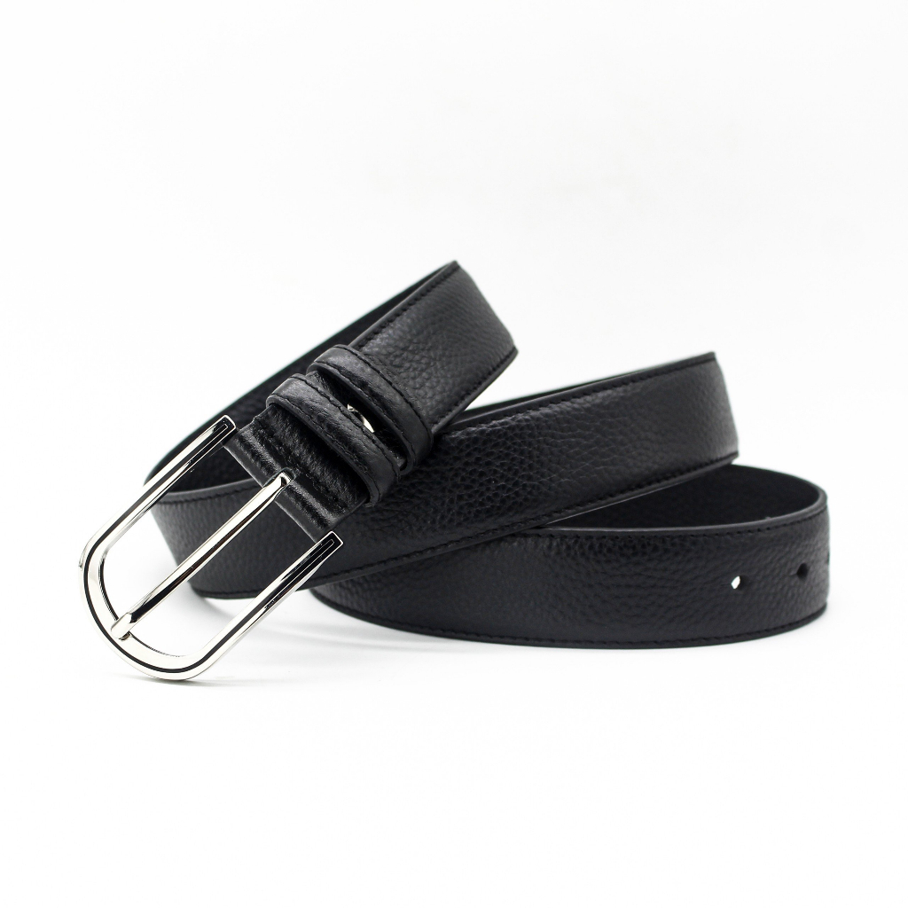 Thắt Lưng Da Bò Khóa Kim Cao Cấp D84KK Đen Mang Phong Cách Hàn Quốc Trẻ Trung Nam Tính