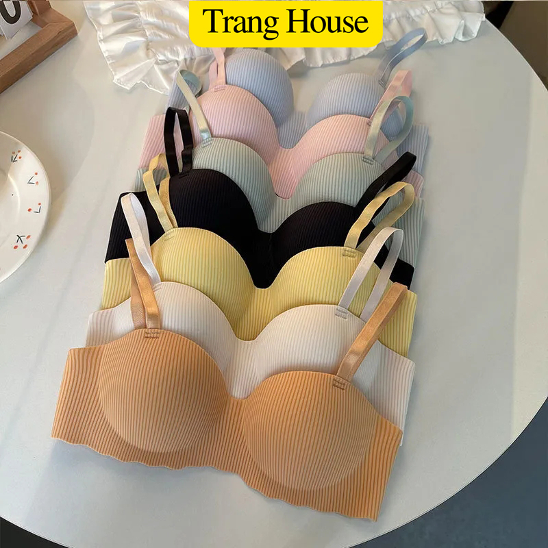 Áo Lót Nữ A 06, Áo Lót Su Kẻ Sọc Đệm Bàn Tay Nâng Ngực 2cm Hàng Loại 1 TRANG HOUSE