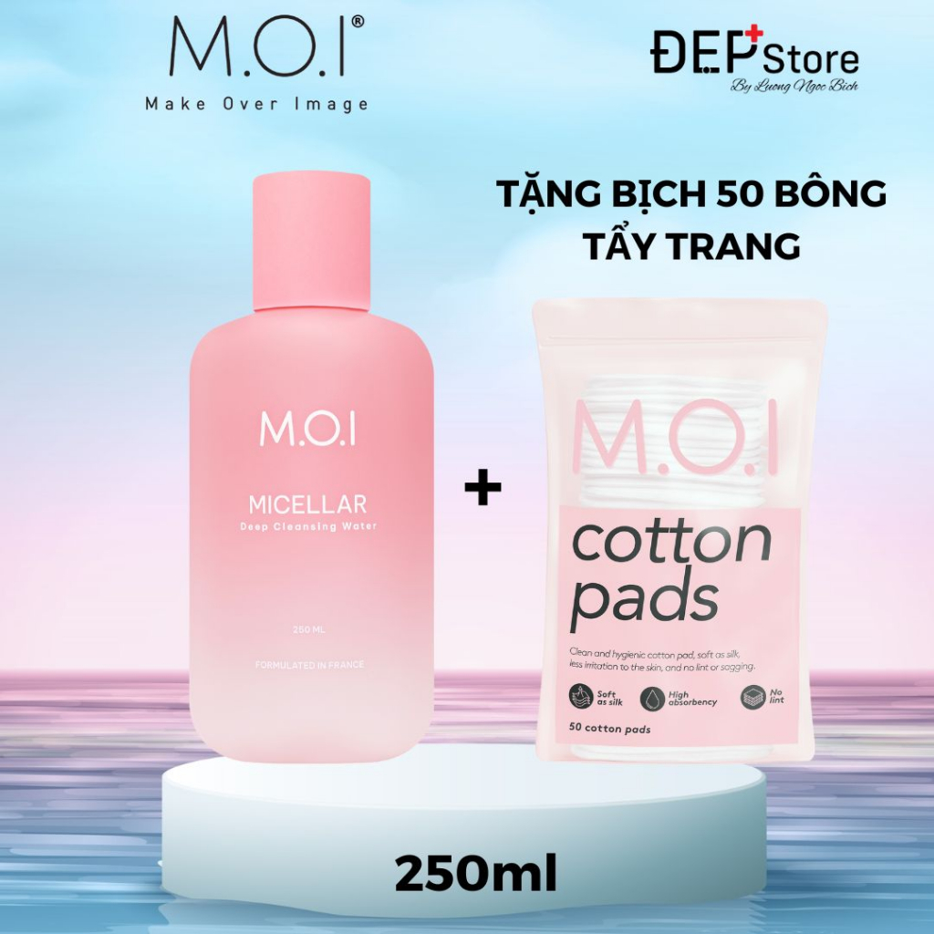 Tẩy trang MOI công nghệ MICELLAR sạch sâu dịu nhẹ 250ml