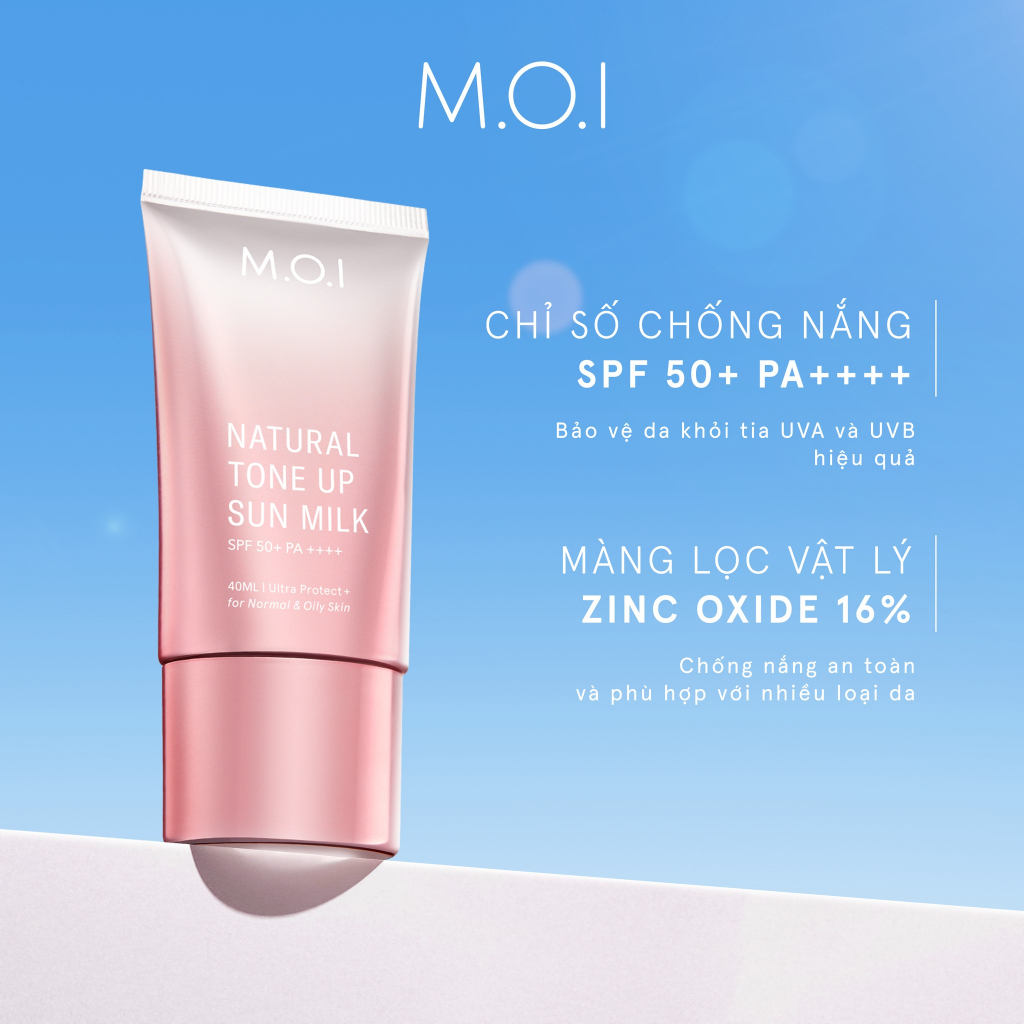 Kem chống nắng M.O.I Natural Tone Sun Milk SPF50+ PA++++ 40ml