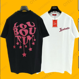 Áo thun tay lỡ unisex Lo bu tin trai tim rơi phối kim tuyến đỏ  - Áo phông freesize nam nữ QUANAOPHUKIEN