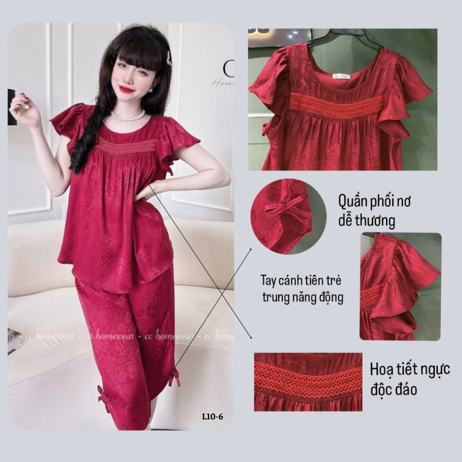 Bộ lửng gấm 3 ren L10 hàng hiệu CC HOMEWEAR