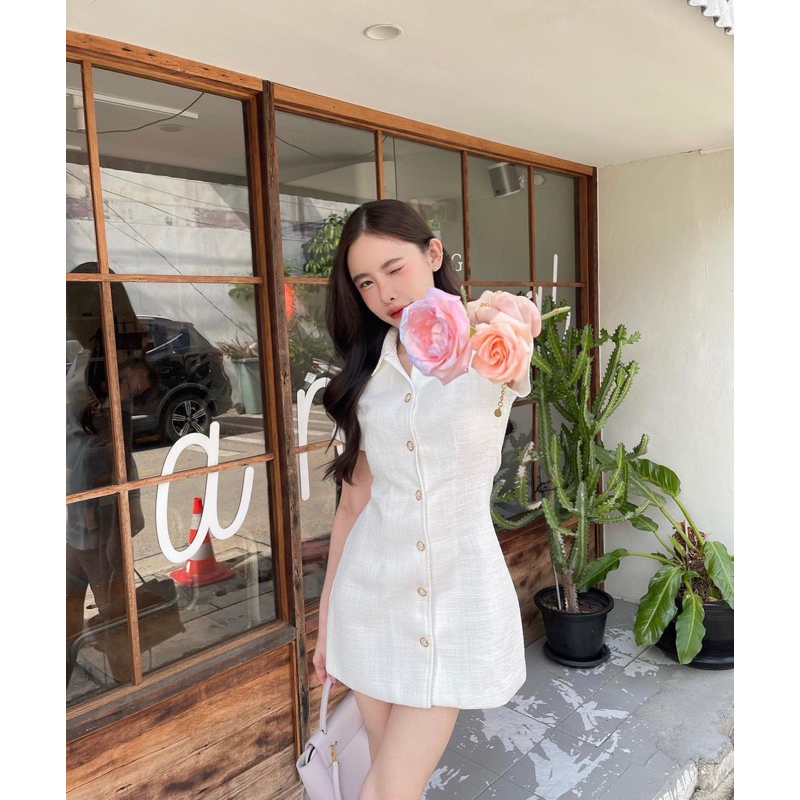 ĐẦM TRẮNG DẠ CỔ SƠ MI 🖤