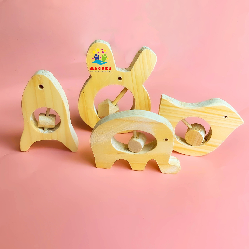 Lục Lạc Gỗ Handmade Tập Cầm Nắm Cho Bé| Đồ Chơi An Toàn Với Trẻ Sơ Sinh Benrikids