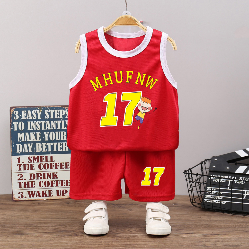 Bộ đồ bé trai chất thể thao sô 17 viền phối cho bé từ 6kg đến 29kg.BDBT63.