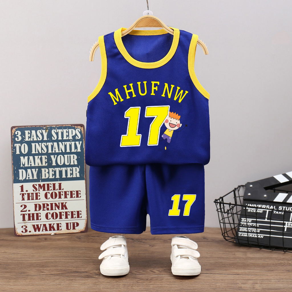 Bộ đồ bé trai chất thể thao sô 17 viền phối cho bé từ 6kg đến 29kg.BDBT63.