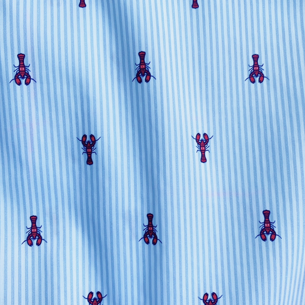 Yukata bé trai  xám ánh hồng và tôm hùm