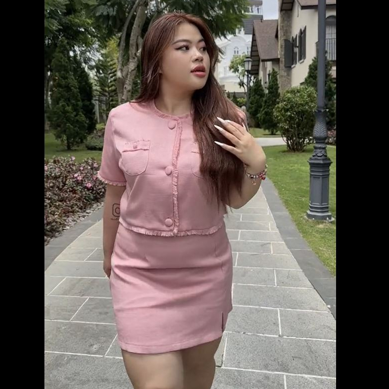 Set Dạ Tweed áo croptop + chân váy ngắn dày dặn - hàng cao cấp SET04 -