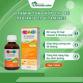 Siro vitamin tổng hợp cho bé pediakid 22 vitamines siro - bổ sung 22 loại vitamin & khoáng chất cho bé