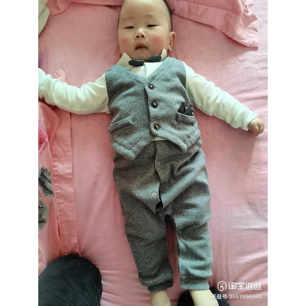 [Cao cấp Vlinder] Body công tử giả vest bodysuit liền thân bộ áo liền quần set bộ bé trai mặc đầy tháng, thôi nôi