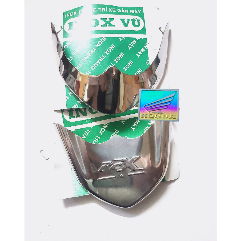 Combo Ốp dè INOX xe PCX sản xuất năm 2009-2013 + 1 tem logo titan HONDDA