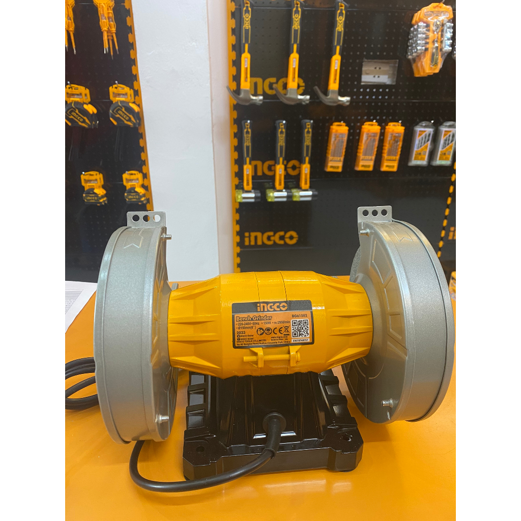 Máy mài đá 2 đầu,INGCO BG61502 công suất 150W, đá mài 150mm