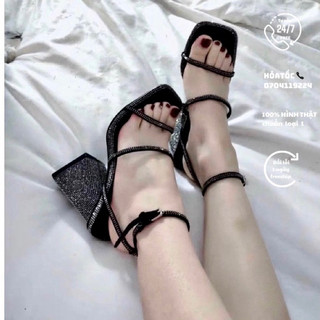 Giày zr đá gót to 9cm , sandal zr bling bling fullbox
