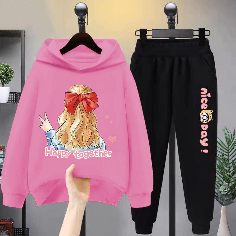 Set áo mũ cô gái kèm quần dài THỜI TRANG TRẺ EM BEESHOP D23023