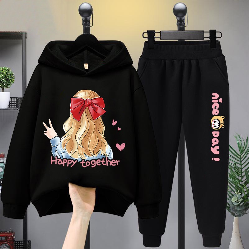 Set áo mũ cô gái kèm quần dài THỜI TRANG TRẺ EM BEESHOP D23023