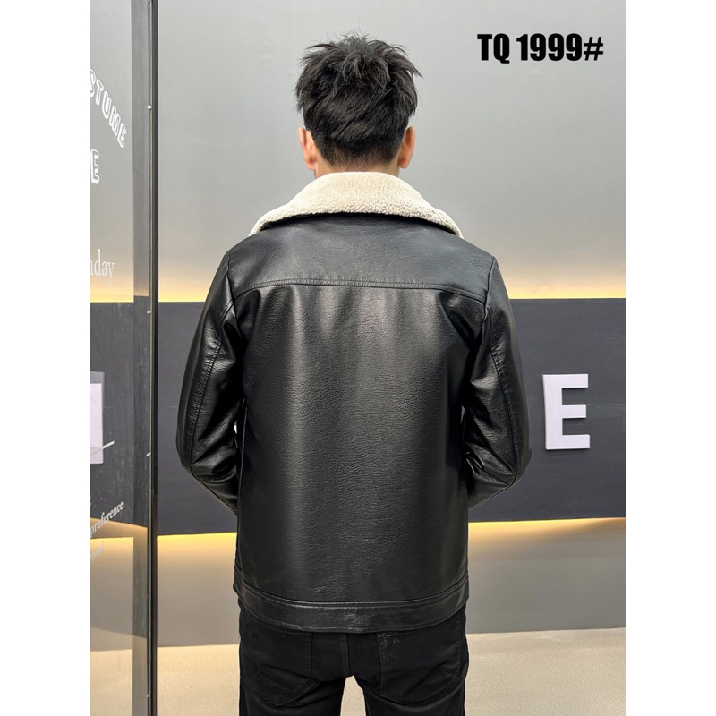 Áo khoác da nam cổ lông lót lông hàng nhập khẩu cao cấp