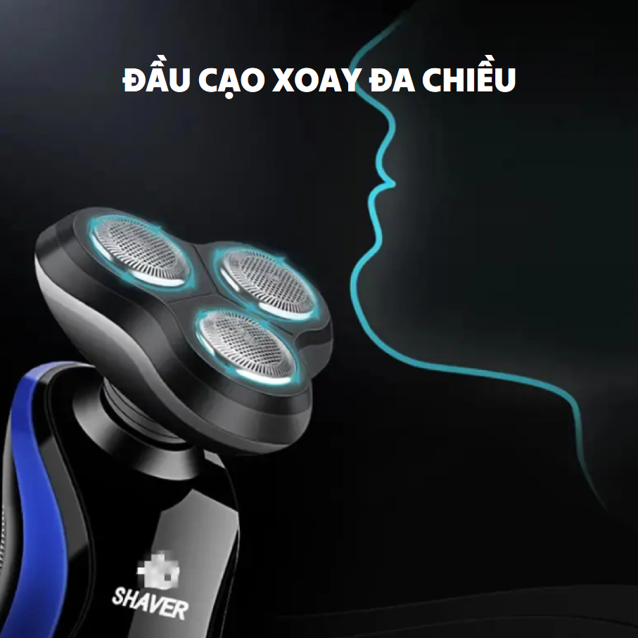 Máy cạo râu đa năng 3 lưỡi kép tự mài sắc, cạo sát sạch êm