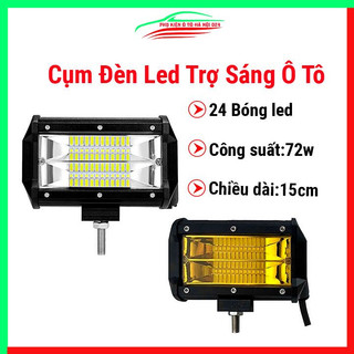 Đèn Led trợ sáng ô tô 24 bóng 2 hàng dài 15cm 9-32V Led siêu sáng