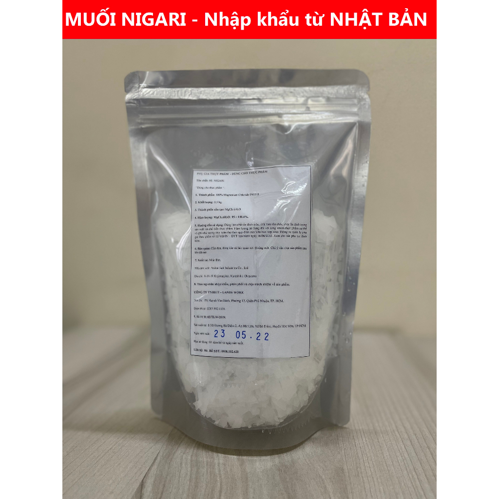 Muối Nigari Nhật Bản 1kg làm đậu hũ đông nhanh ngon béo Nhập khẩu từ Nhật Bản