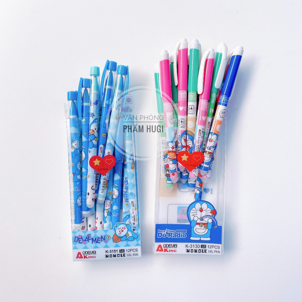 Hộp 12 Cây Bút Gel Bôi Xóa Được  Mực Xanh/Tím dành cho học sinh