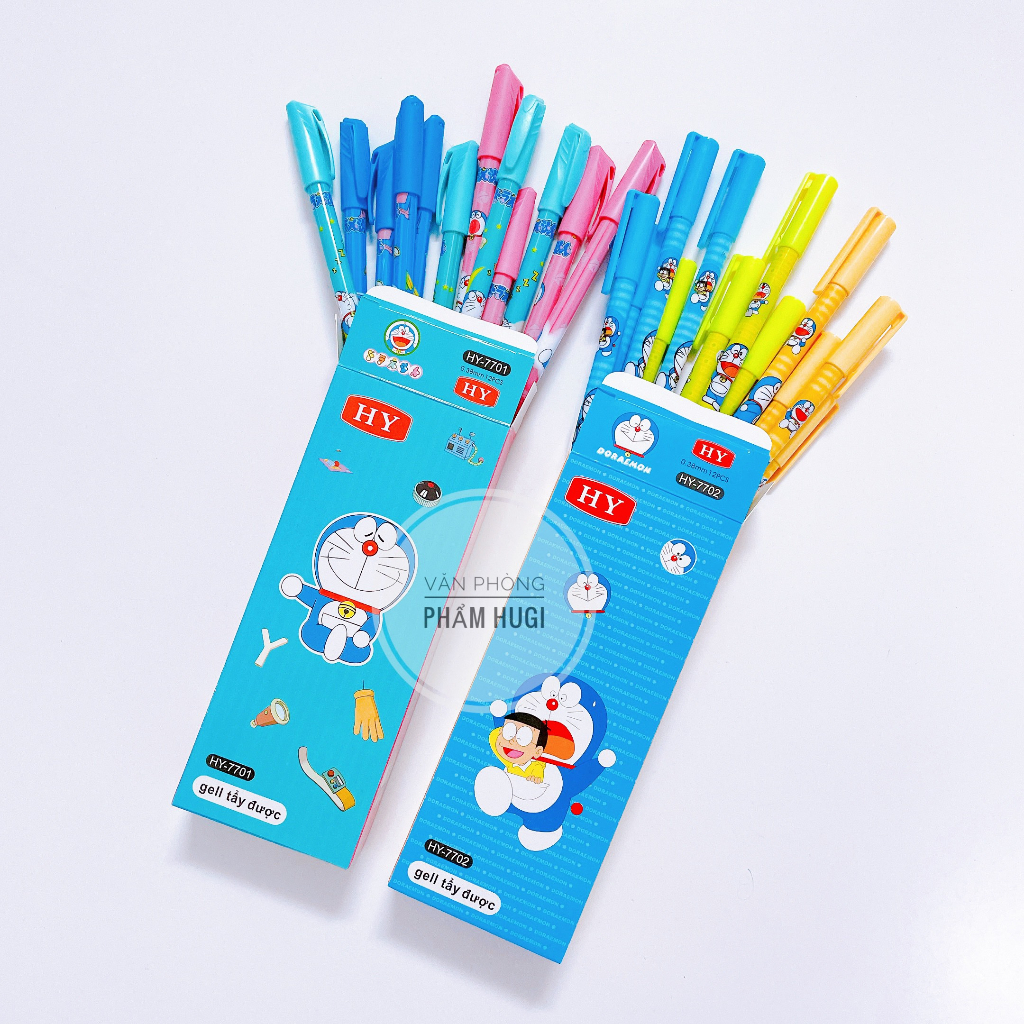 Hộp 12 Cây Bút Gel Bôi Xóa Được  Mực Xanh/Tím dành cho học sinh